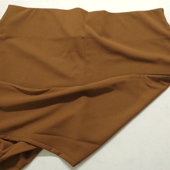 NEW! Nina Leonard Tummy Smoothing Waist Pants, Cognac w/ Black Stripe - PETITE - Picture 4 of 11